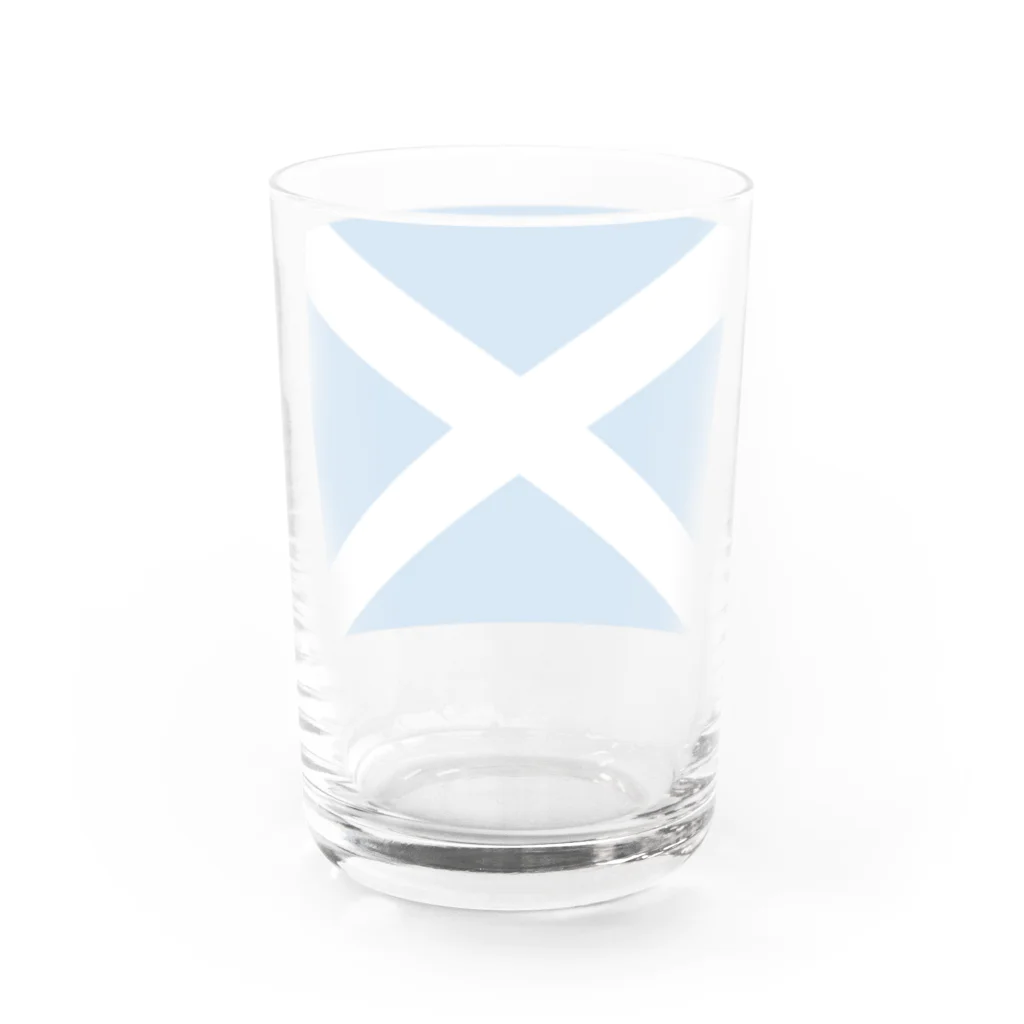 お絵かき屋さんのスコットランドの国旗 Water Glass :back
