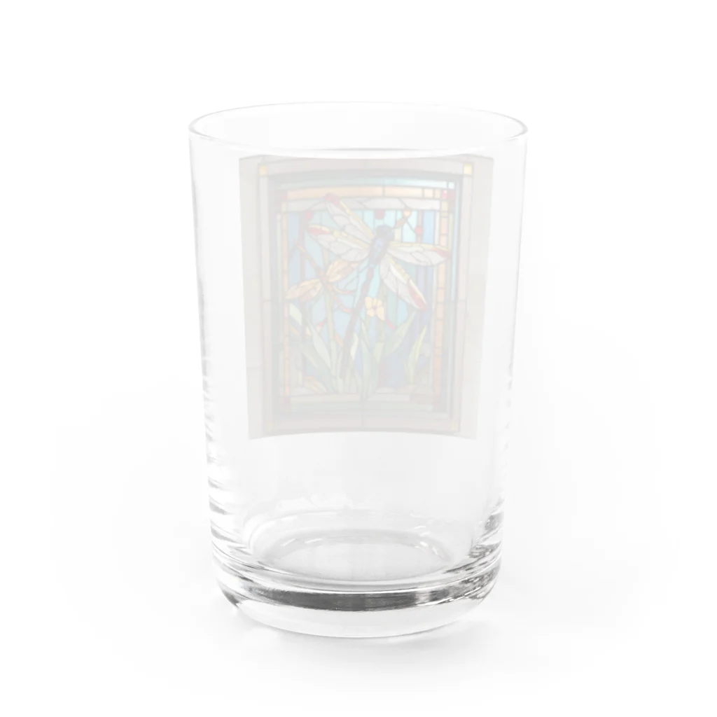 ganeshaのドラゴンフライダンス・ステンドグラス Water Glass :back