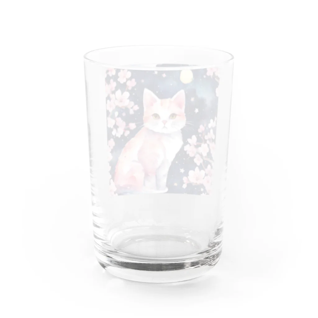 星降る夜にのsakura cat2 Water Glass :back