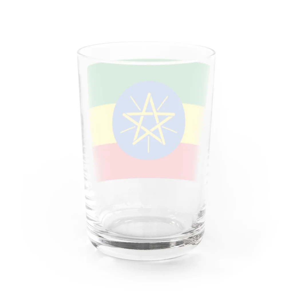 お絵かき屋さんのエチオピアの国旗 グラス反対面
