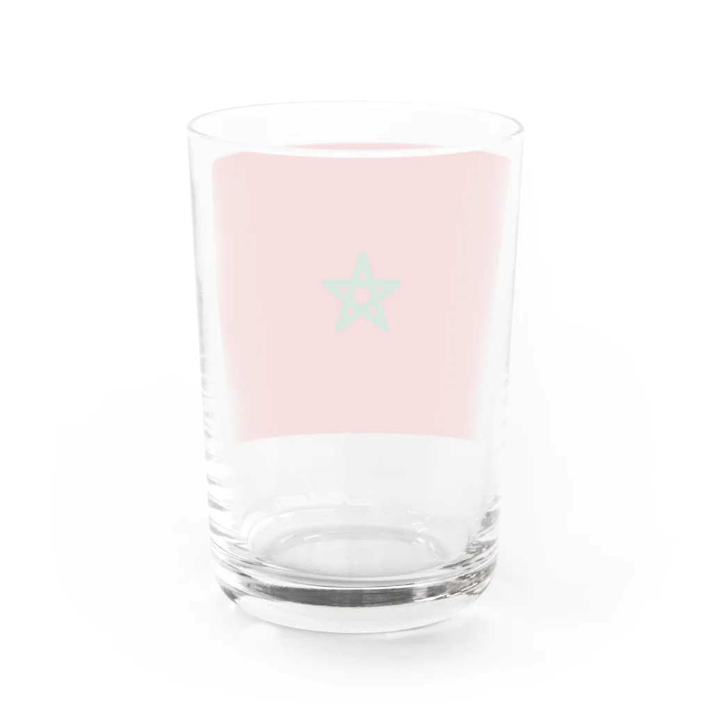 お絵かき屋さんのモロッコの国旗 Water Glass :back