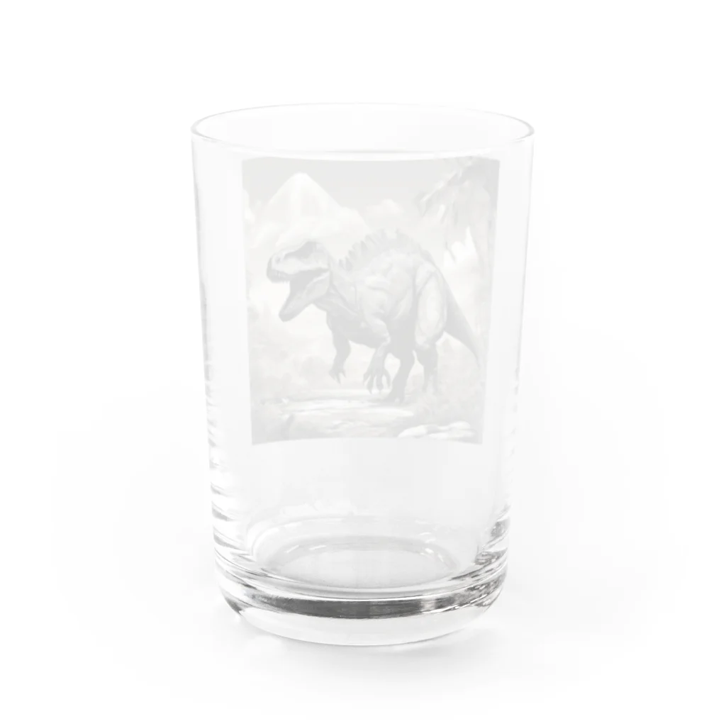 konyuの白黒恐竜 Water Glass :back