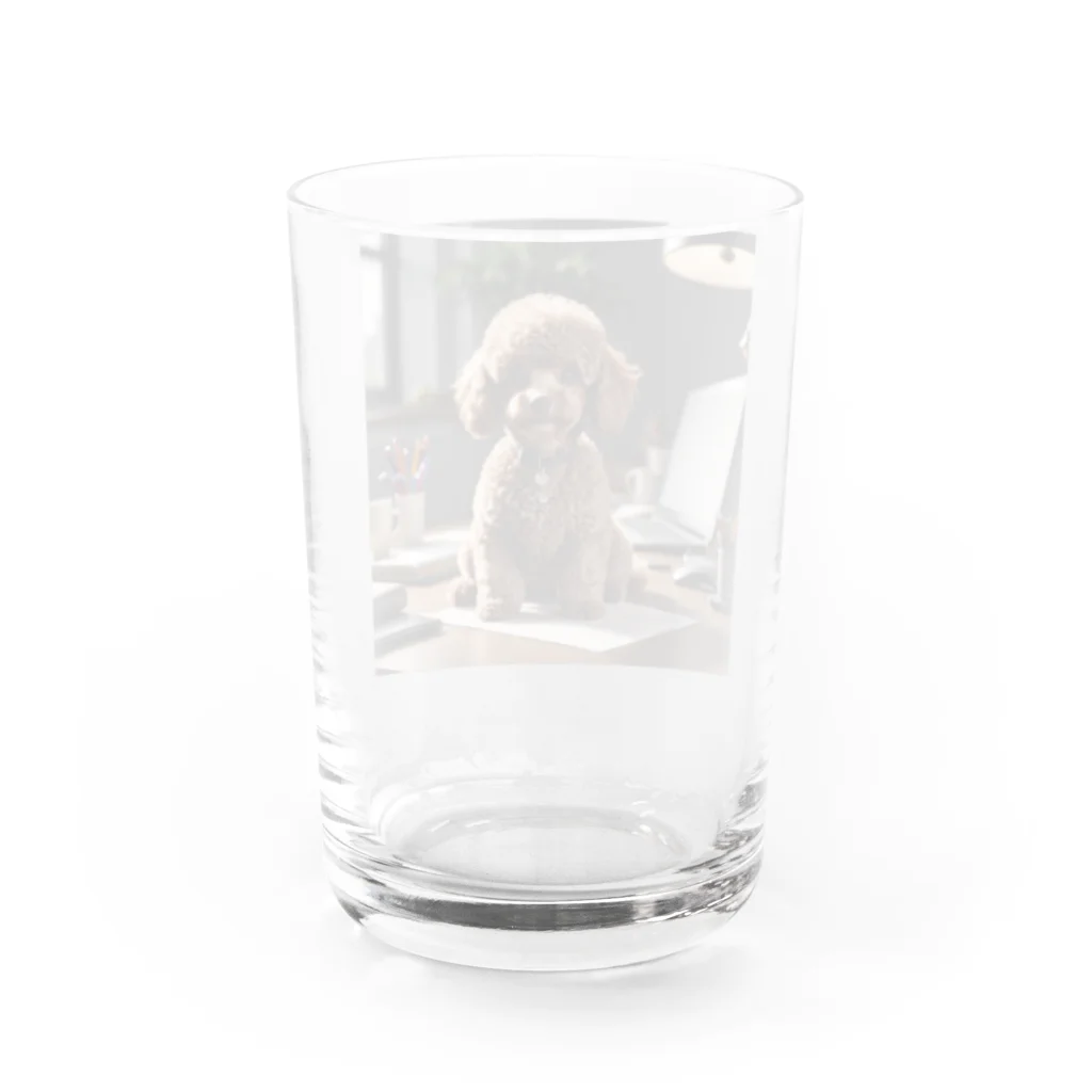 oshare_kurashiのいぬこりワン業（トイプードル） Water Glass :back