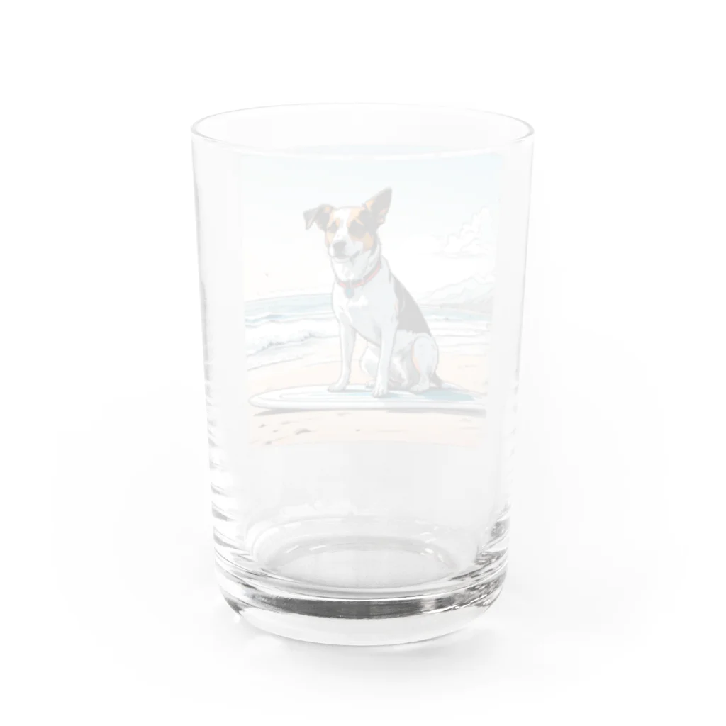 studio eizoのおいら波乗り🐕犬サーファー🏄 Water Glass :back