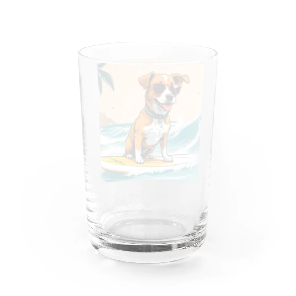 studio eizoのおいら波乗り🐕犬サーファー🏄 Water Glass :back