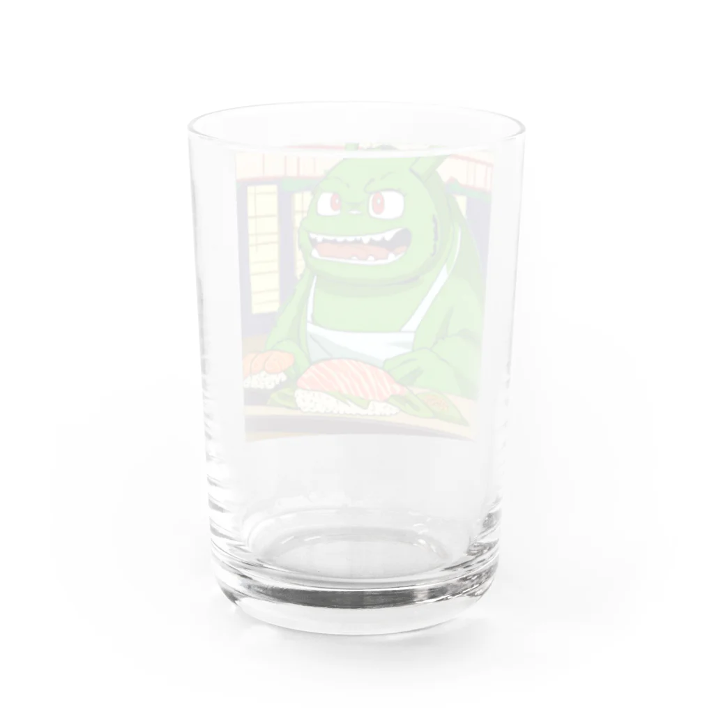 Kyun_uranaiの寿司職人を目指す緑の妖怪 Water Glass :back