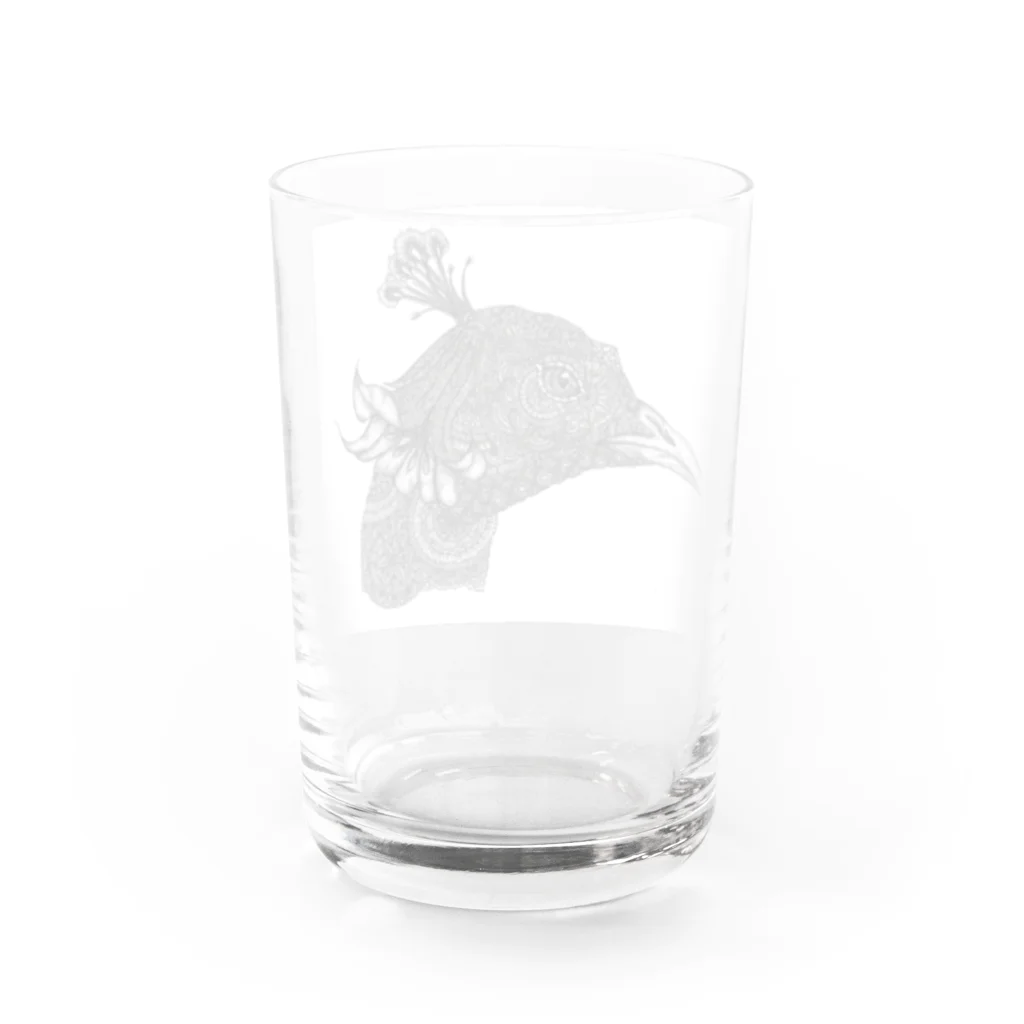 曼荼羅屋のPeacock モノクロームver Water Glass :back