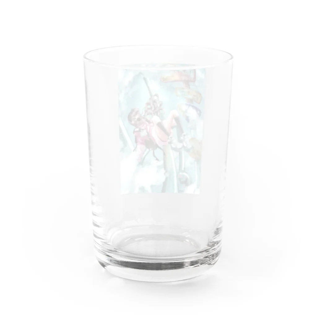 むぎちゃさぼてんの青に浮く Water Glass :back