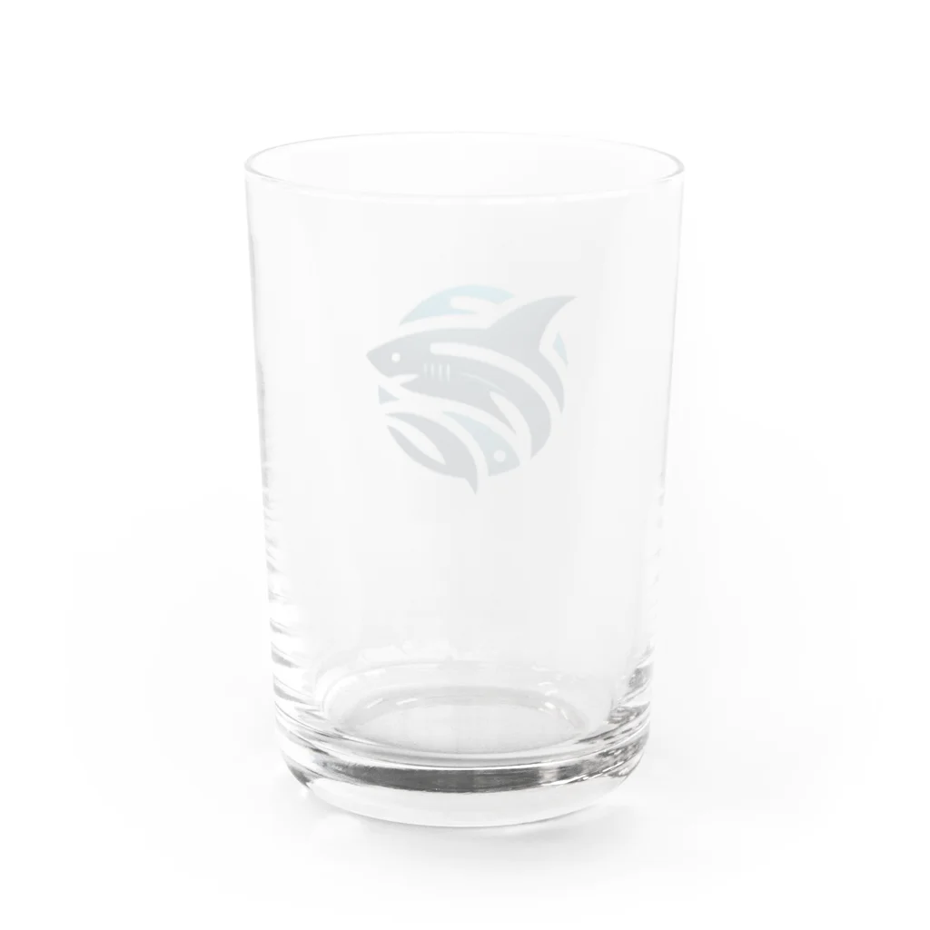  🌊 海の宝石ショップ 🐟のロゴシャーク Water Glass :back