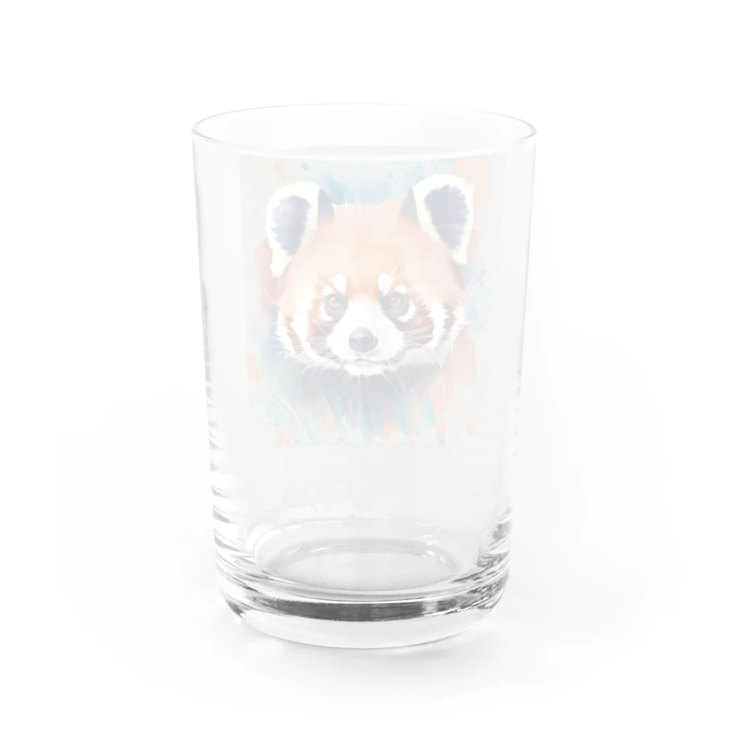 WithRedPandaの水彩風レッサーパンダ Water Glass :back