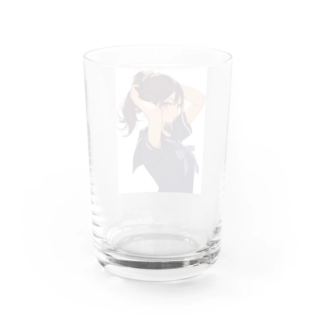 AQUAMETAVERSEのポニーテールがセクシーな女の子　BLUE PLUM  691 Water Glass :back