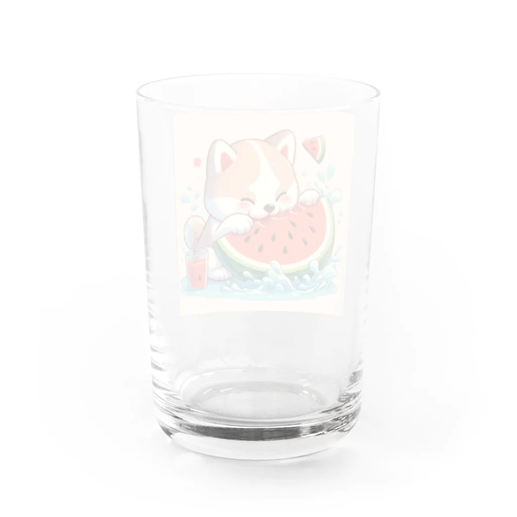 あきた犬くんのあきた犬くん（スイカ） Water Glass :back