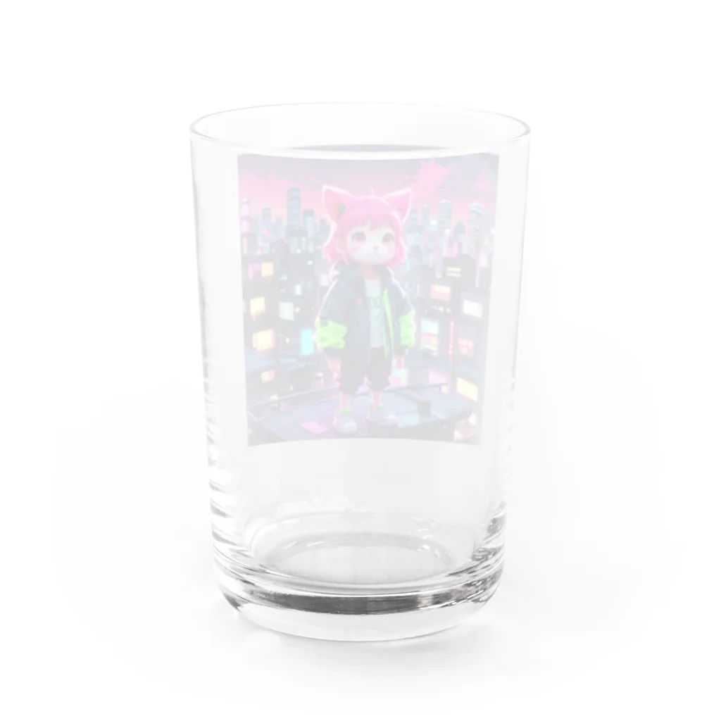 AI妖怪大図鑑のネオン妖怪　エモナ Water Glass :back