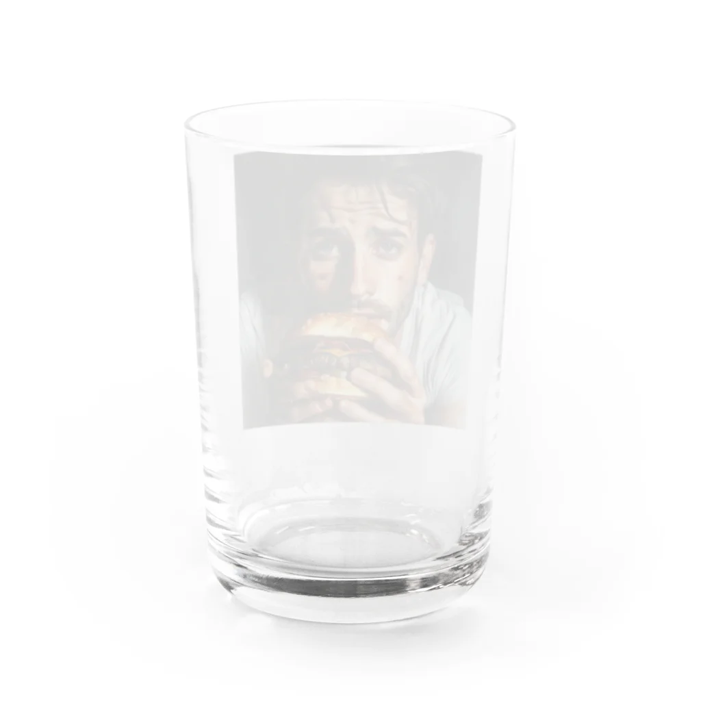 AQUAMETAVERSEのハンバーガーと男　エンジェル717 2065 Water Glass :back