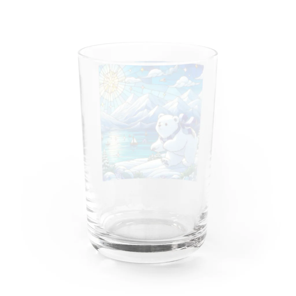 ほかほかしろくまのあったかざっかやのしろくまの休暇 Water Glass :back