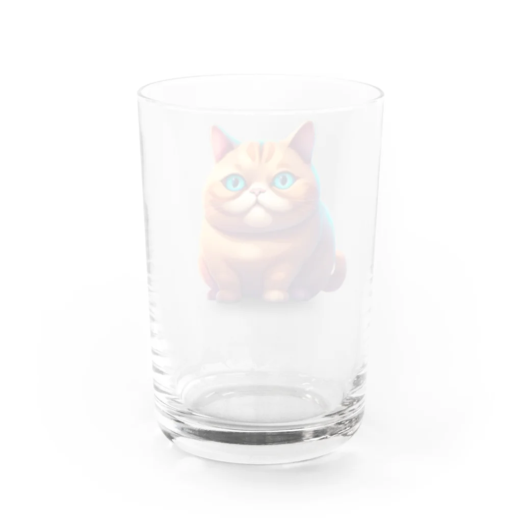 M@designartのぽんぽんデブ猫 Water Glass :back