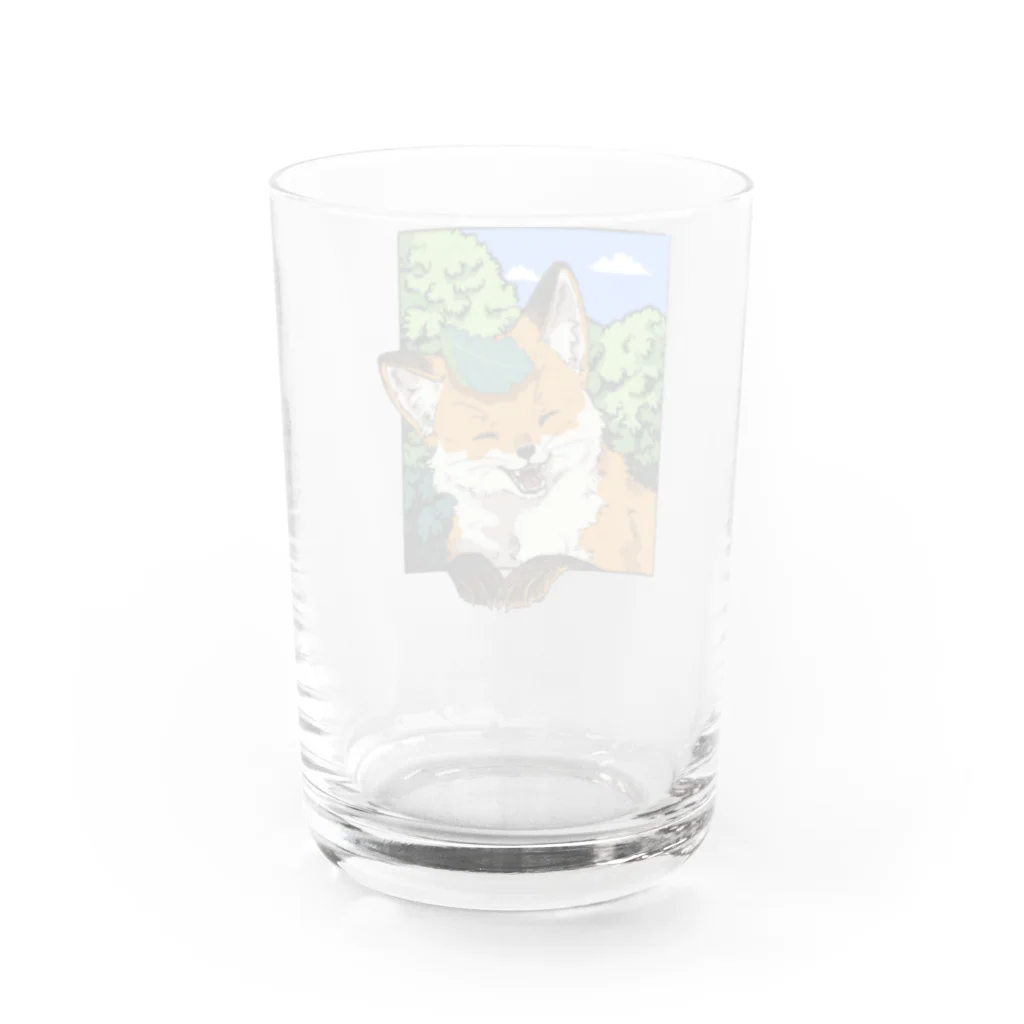 キツネ月のコンニチハ！ Water Glass :back