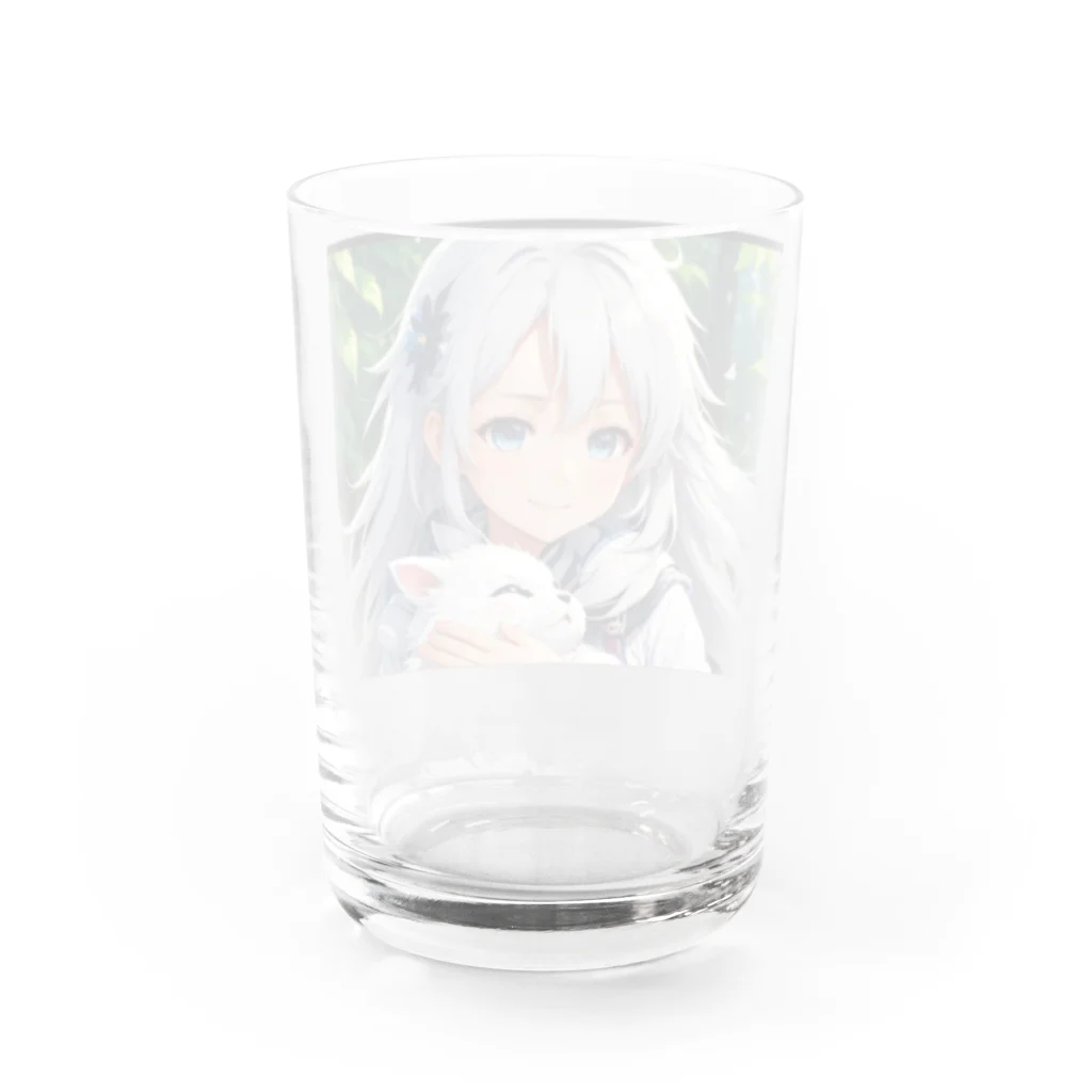 巫女スタぐらむのだっこされる神様 Water Glass :back