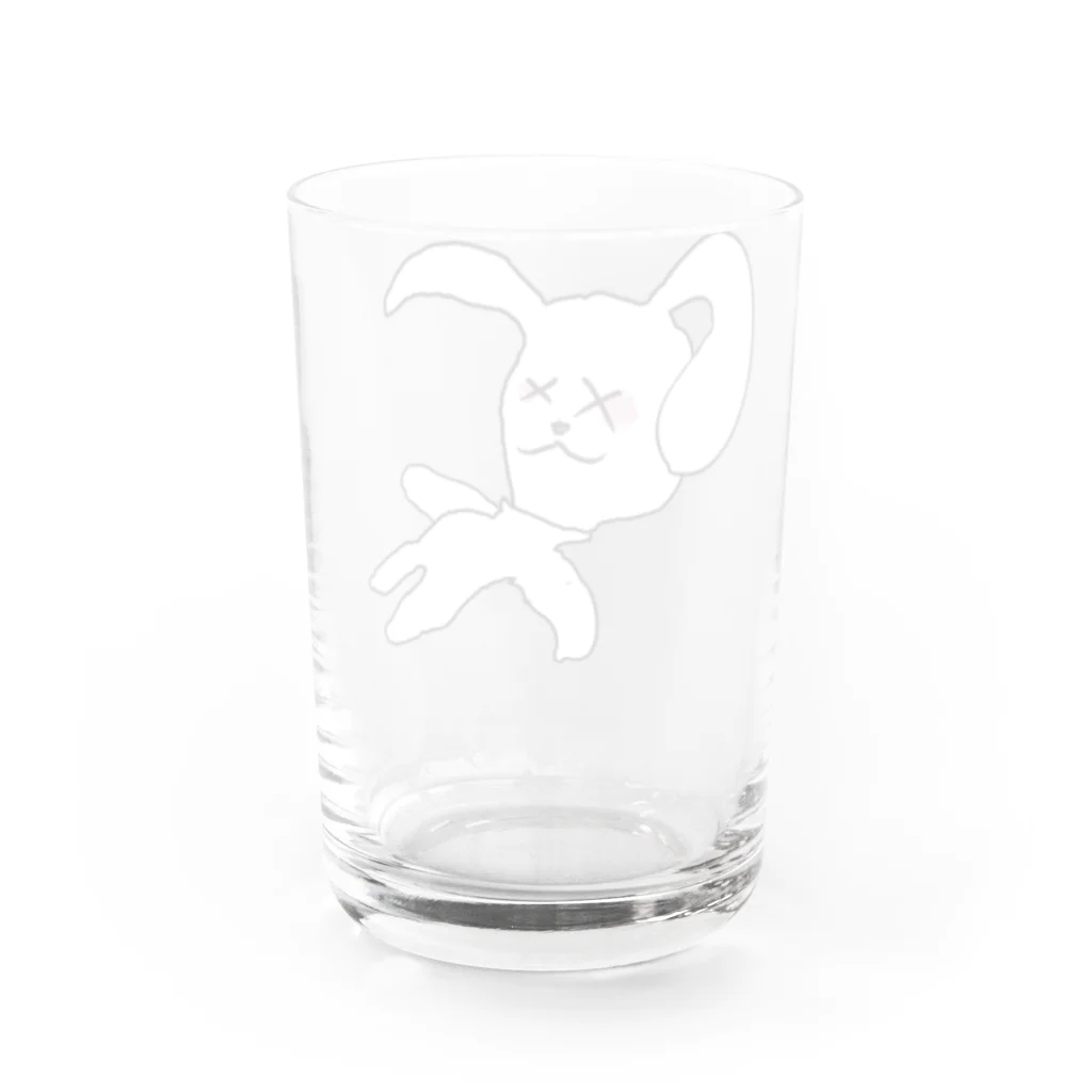 PALA's SHOP　cool、シュール、古風、和風、の居眠りウサギ君 Water Glass :back