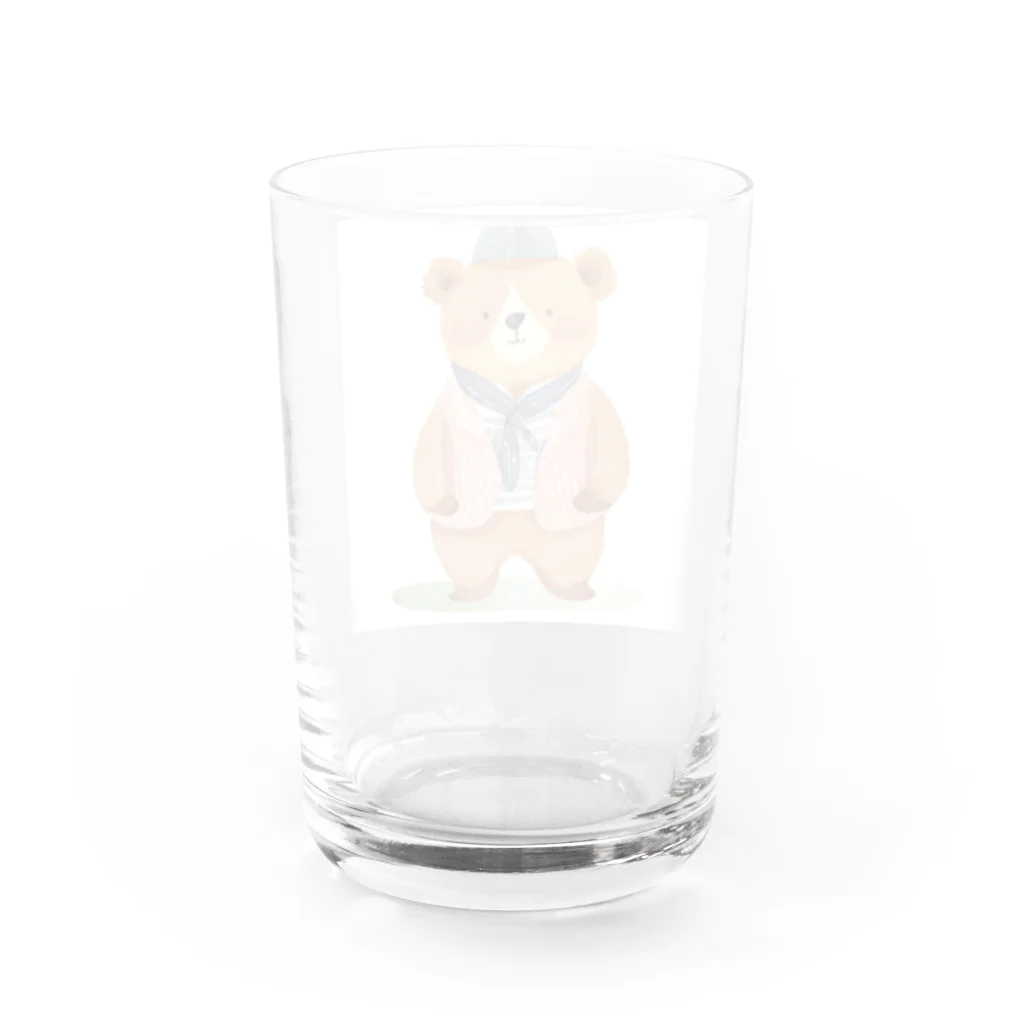 なべなべSHOPのくまのチャーリー Water Glass :back