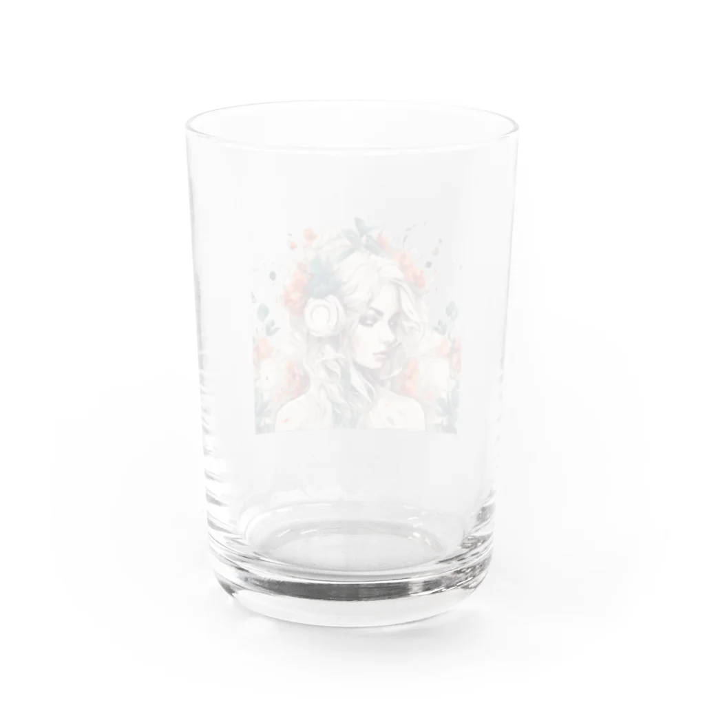 Unique Existenceのhorde of flowers Water Glass :back