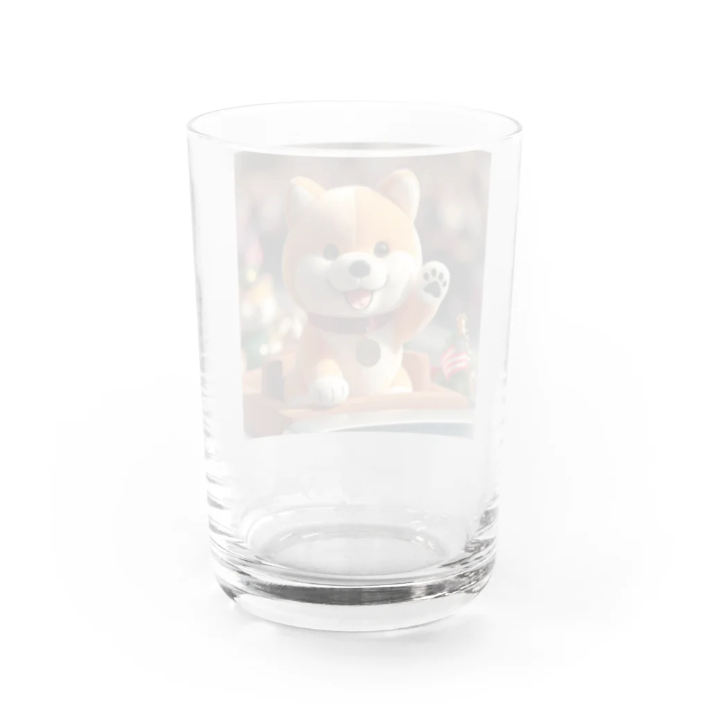 dcgnori／ワンコ画像の凱旋パレードメダリスト柴犬 Water Glass :back