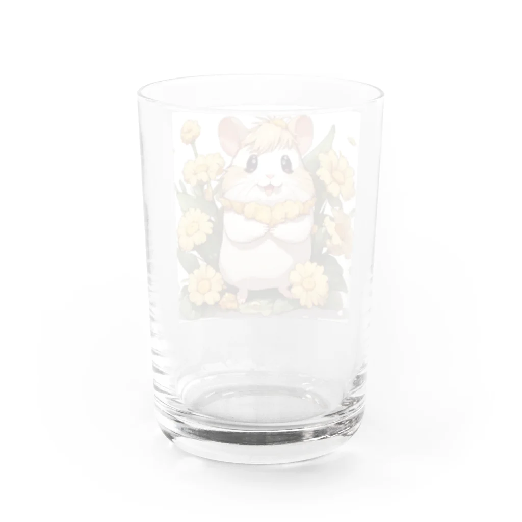 misacoroomのハムちゃんフラワー Water Glass :back