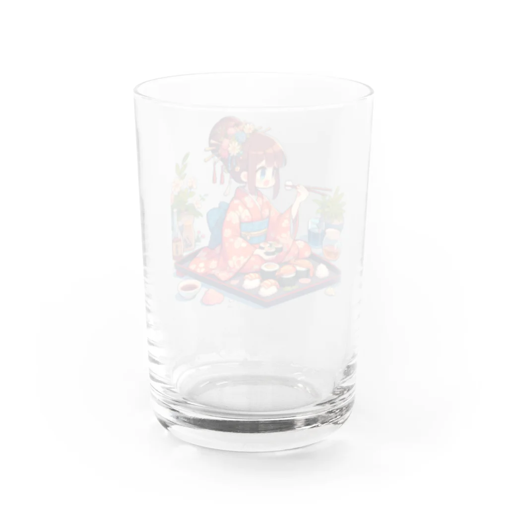 momonekokoのお寿司と少女 Water Glass :back