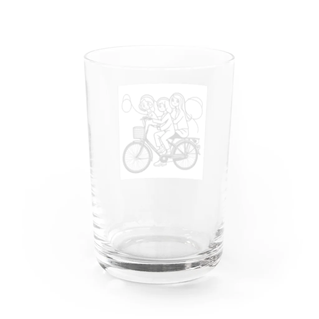 二宮大輔の自転車ロゴ　ガールズ Water Glass :back