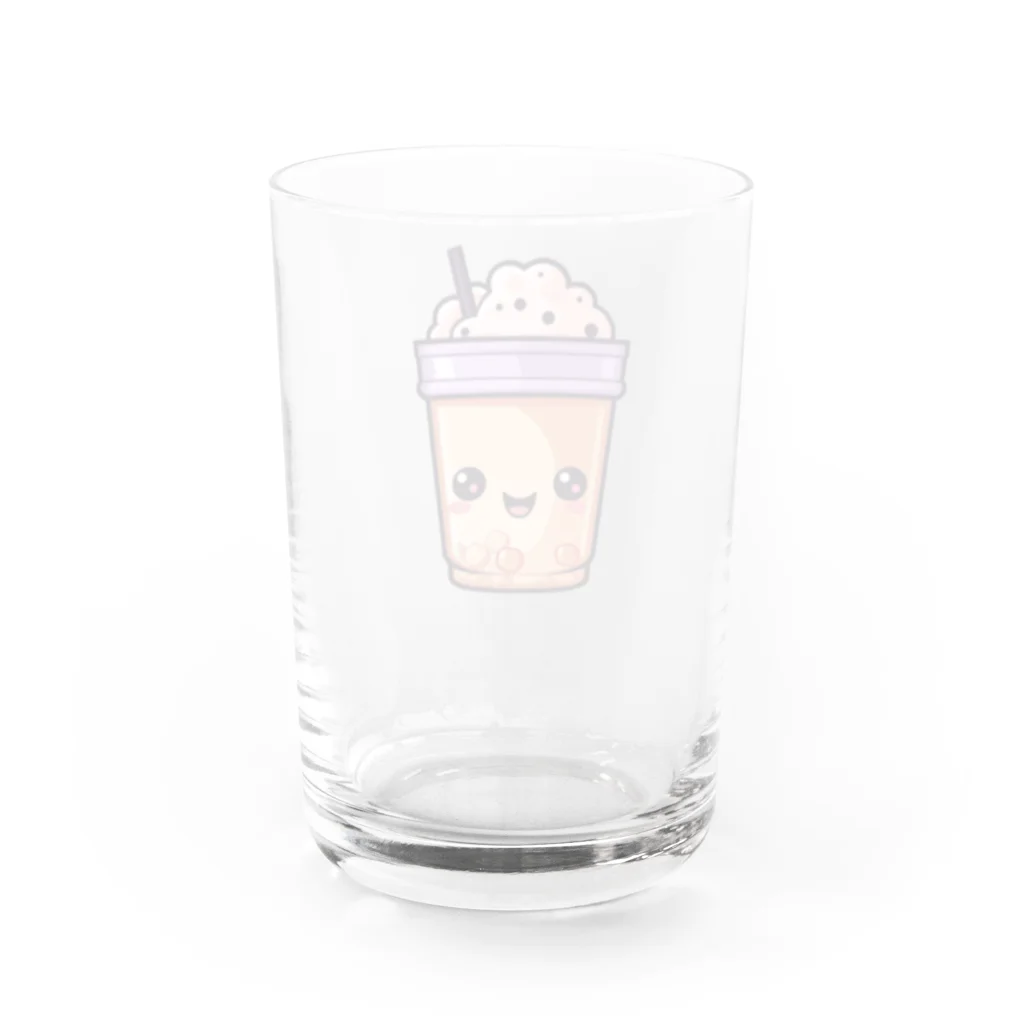 Vasetti_pressの可愛い紫タピオカミルクティー Water Glass :back