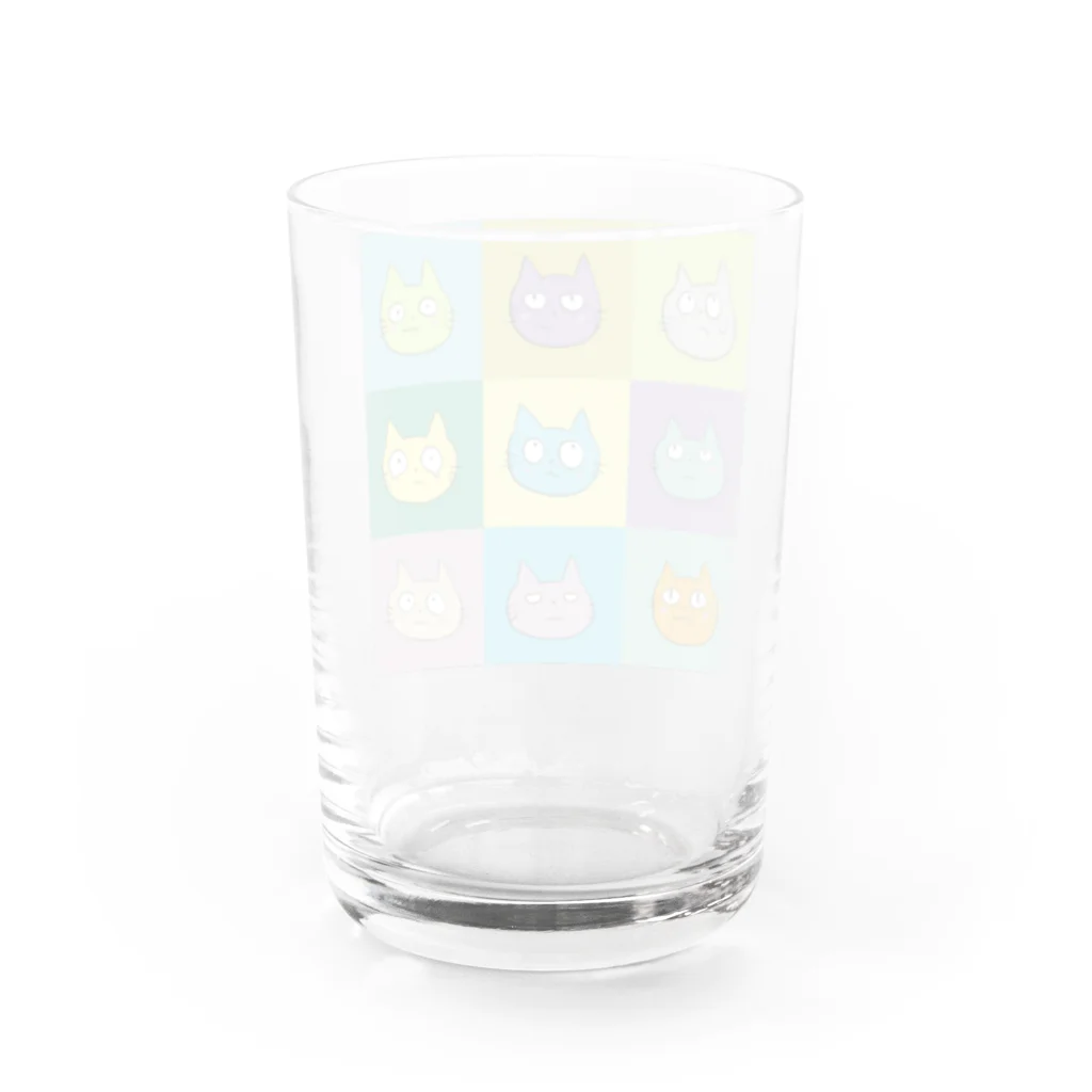 でんぼうのねこがいっぱいいる Water Glass :back