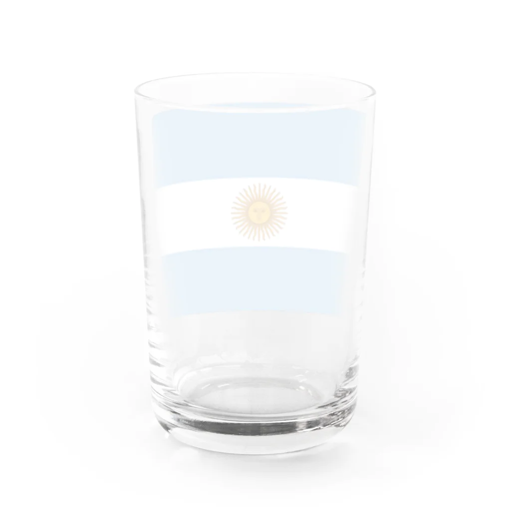 お絵かき屋さんのアルゼンチンの国旗 Water Glass :back