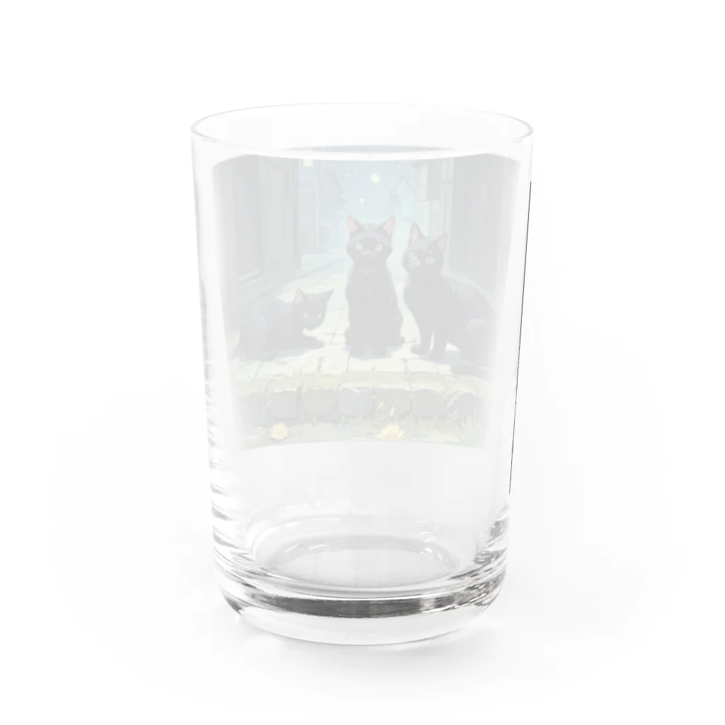 おかづあいのねこちゅうしんの黒の三頭政治 Water Glass :back