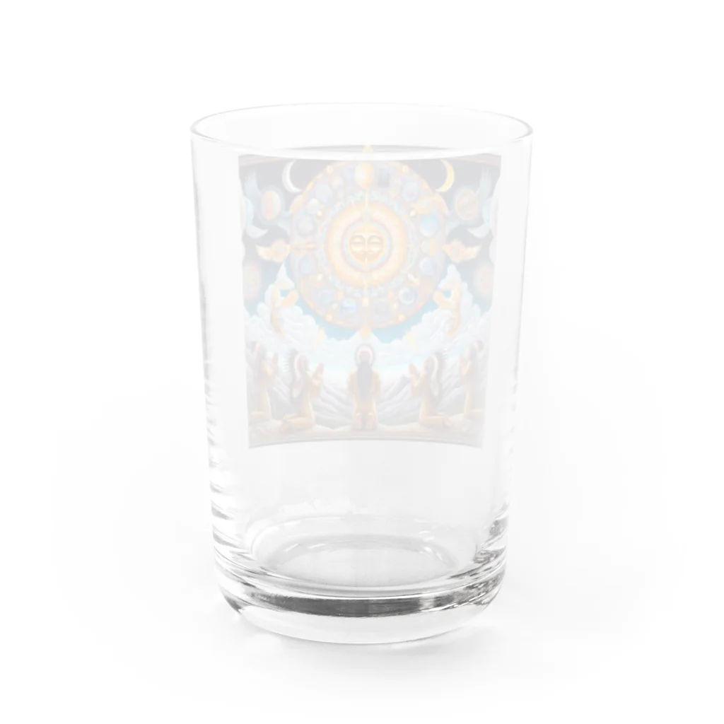 MKTU51の月　太陽　大地への祈り3 Water Glass :back