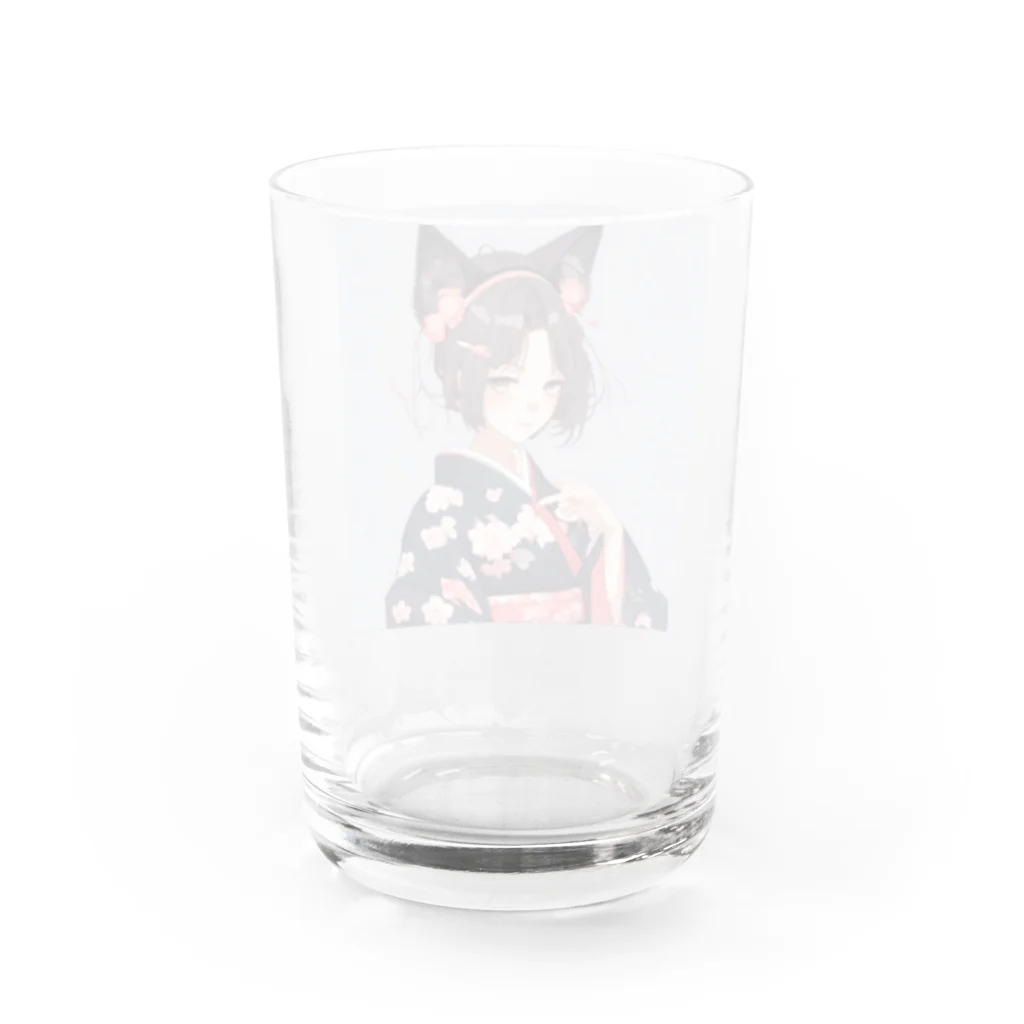 ショコラの和服に獣耳 Water Glass :back