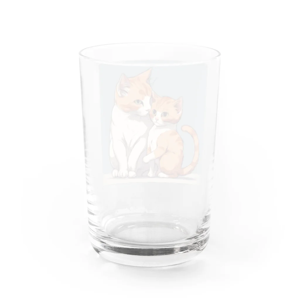 Yu-pirateの親子猫 Water Glass :back