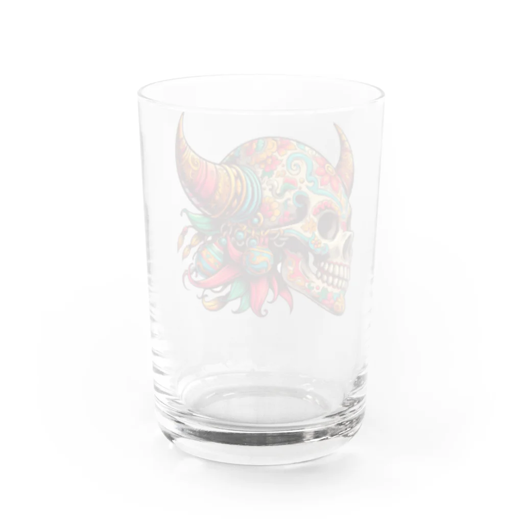 kuramoのカラベラ・スカル ワンポイントクールTシャツ Water Glass :back