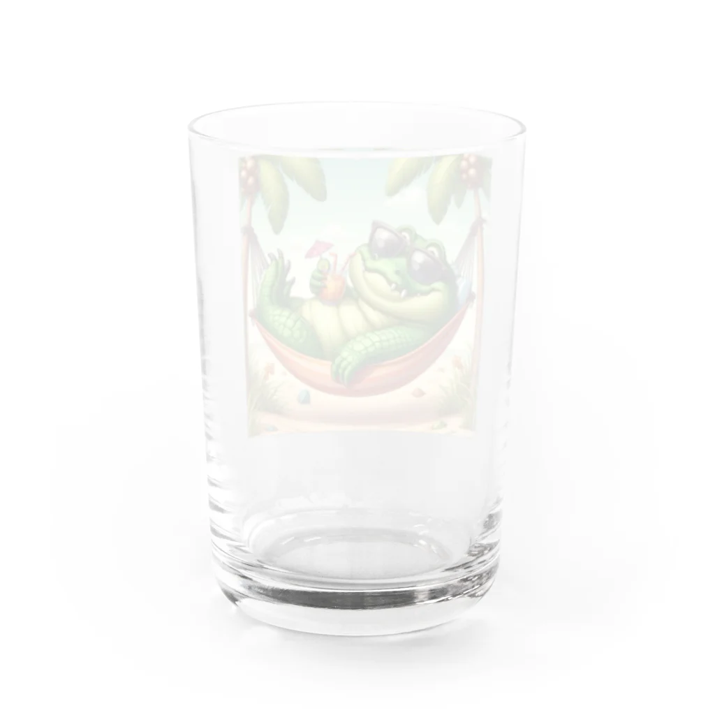 アミュペンののんびりとくつろぐワニの姿 Water Glass :back