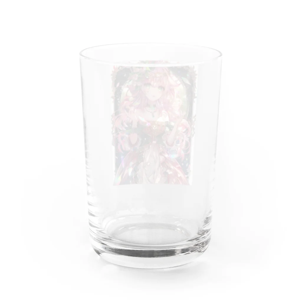 シロクマペンギンのローズプリンセス（プレミアムバージョン） Water Glass :back