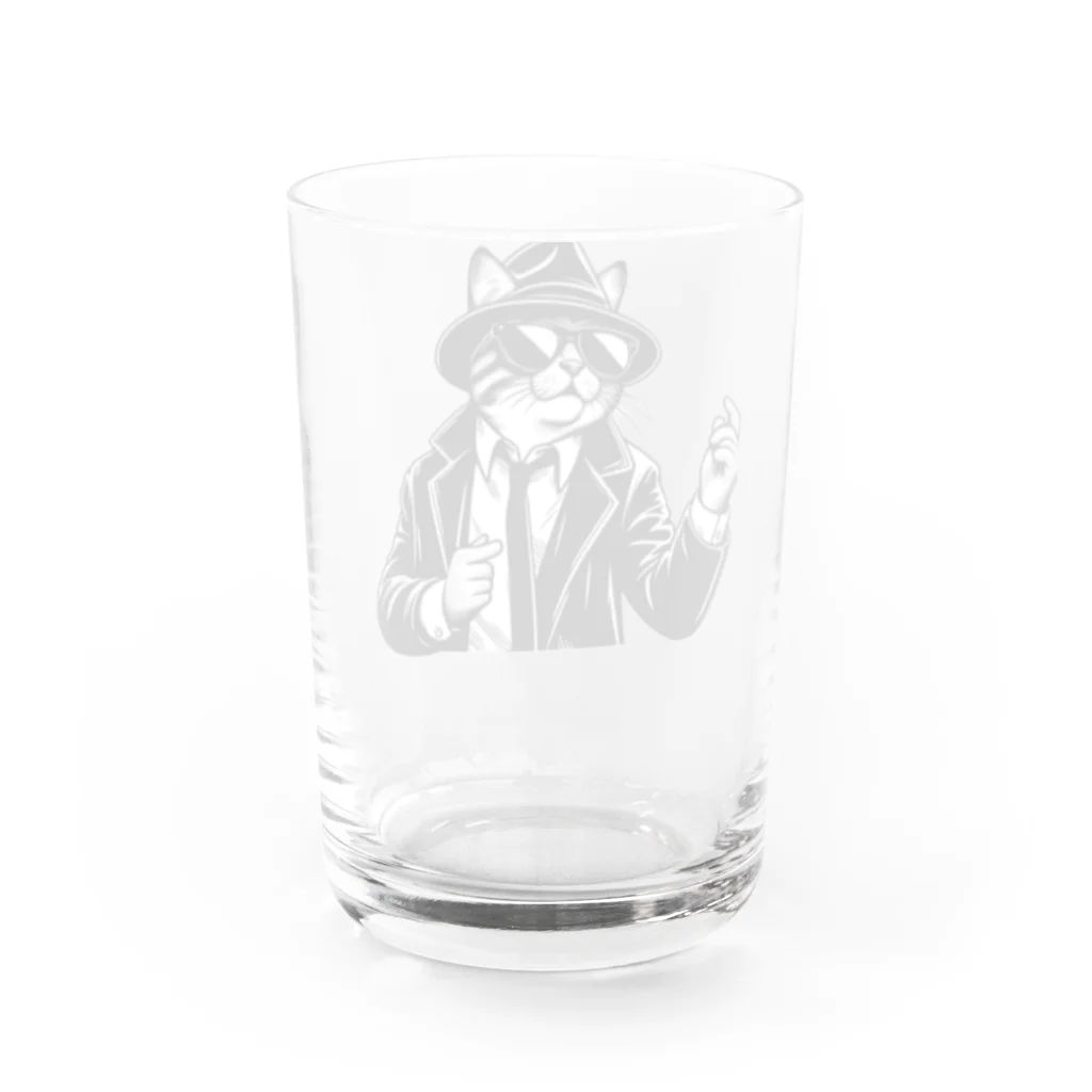 age3mのブルースキャットマン Water Glass :back