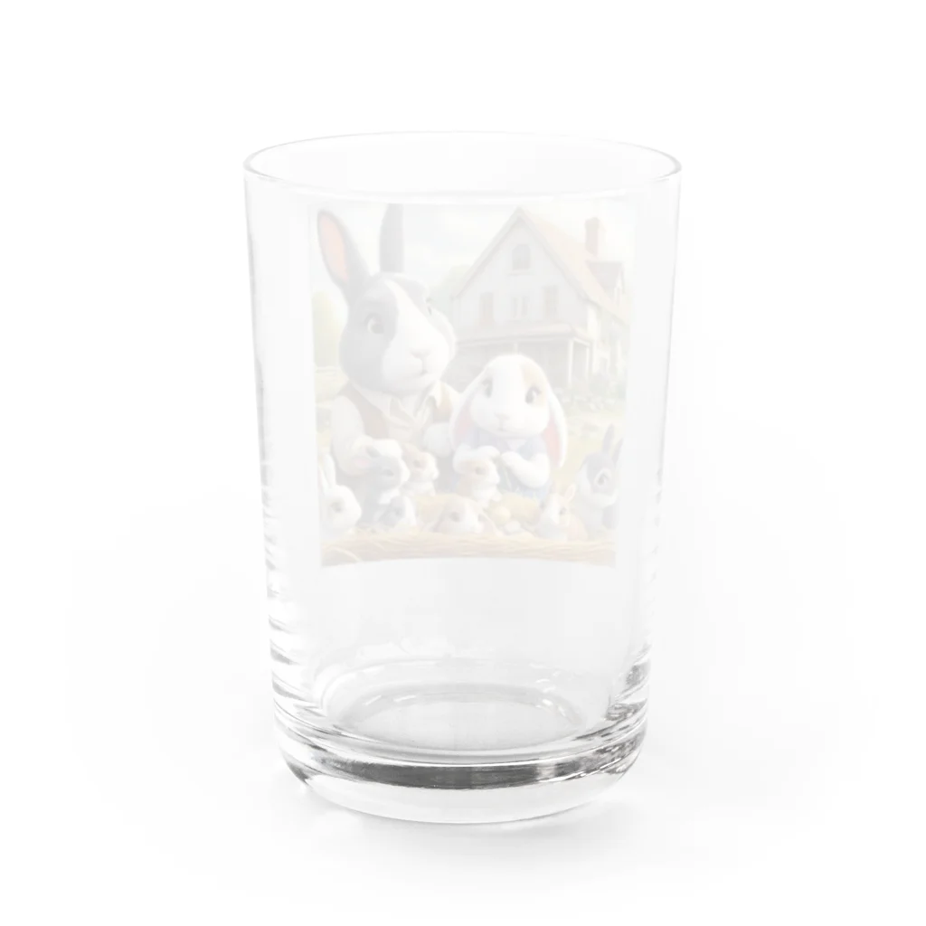 noririnoのウサギの親子 Water Glass :back