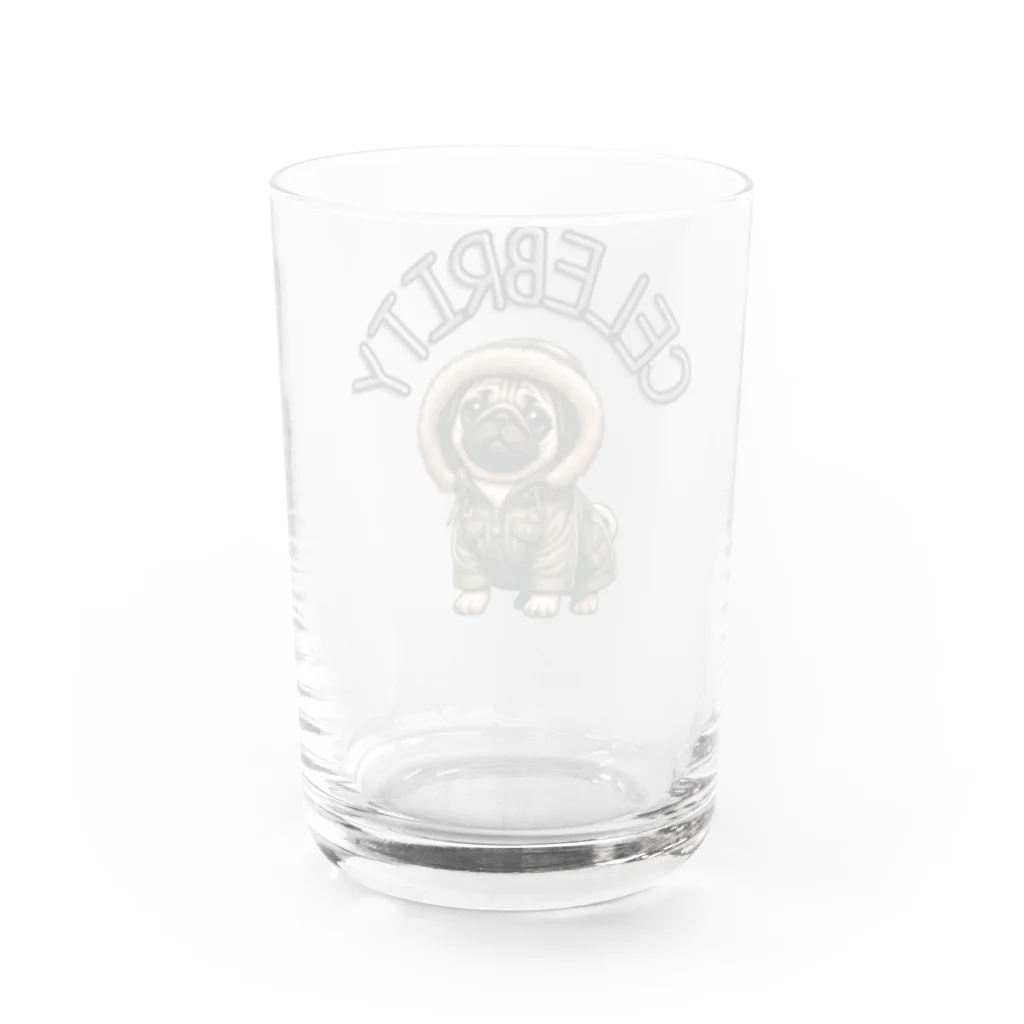 Celebrity Dogs〜セレブリティな犬たち〜のセレブリティ犬　〜パグ〜 Water Glass :back