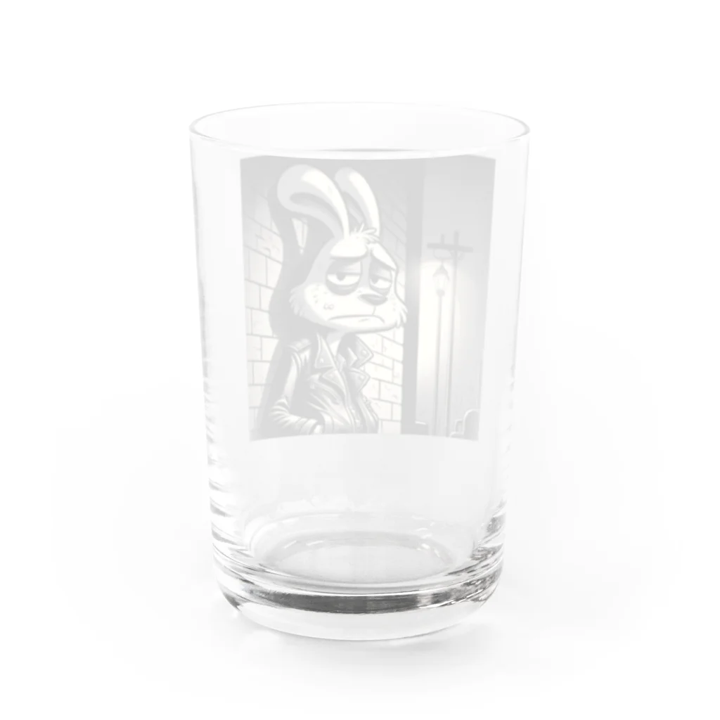 Kawaii屋さんのヤサグレた都会ウサギ Water Glass :back