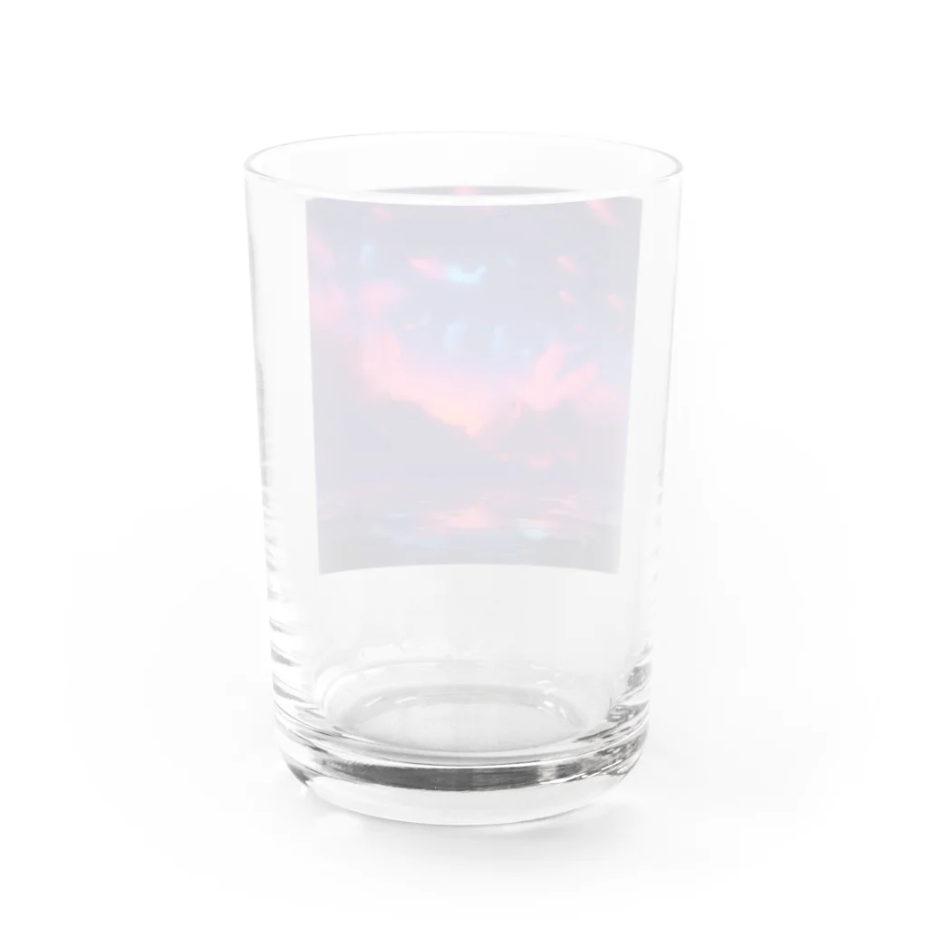 million-mindの色彩豊かな夕空 Water Glass :back