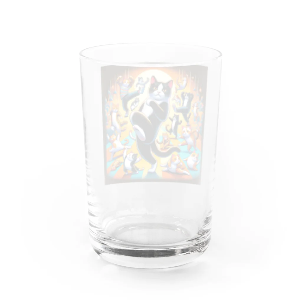 CatCraftsの猫のダンスパーティー Water Glass :back