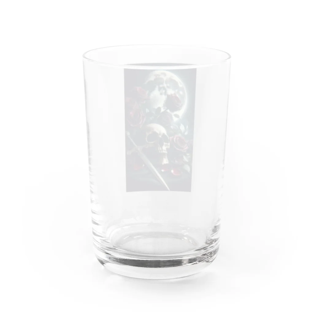 kazeou（風王）の死神と薔薇（縦）AI生成 Water Glass :back