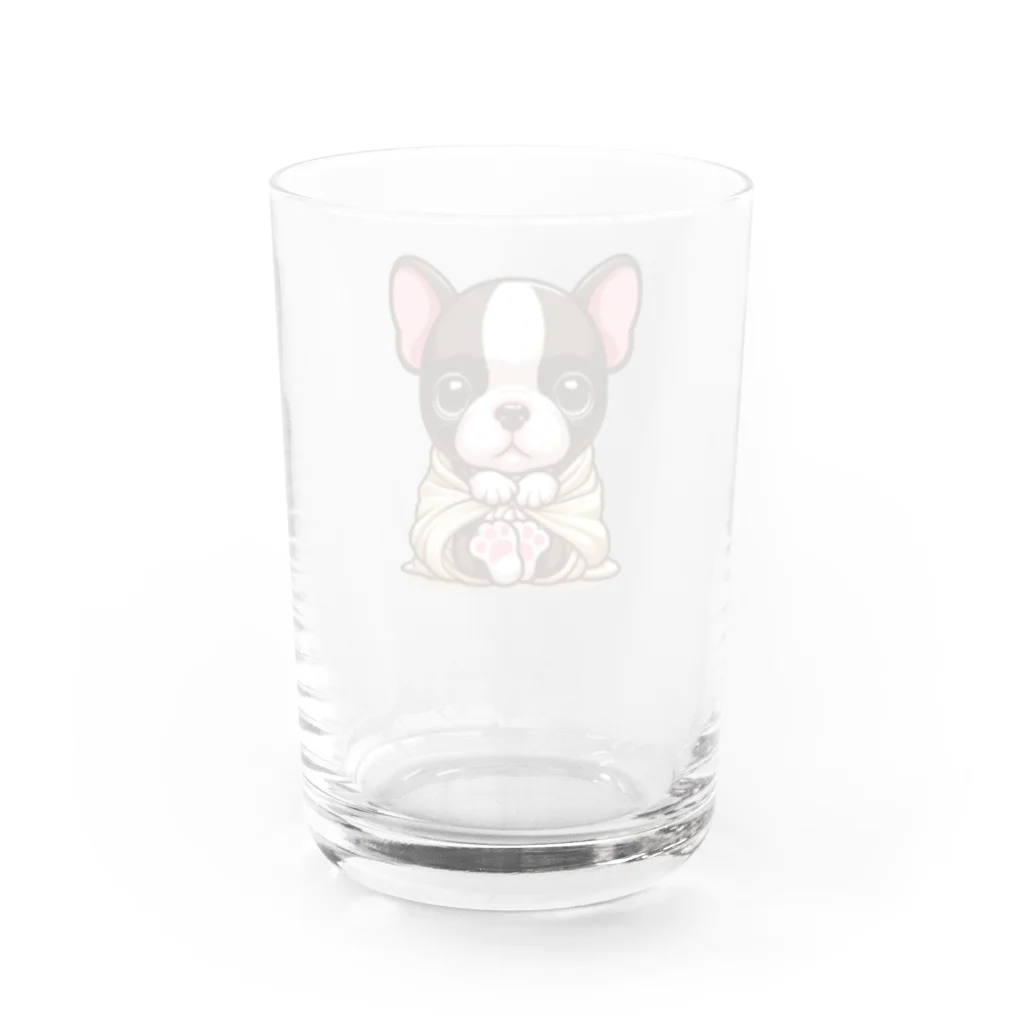 ブヒーズのbaby bostonterrier Water Glass :back