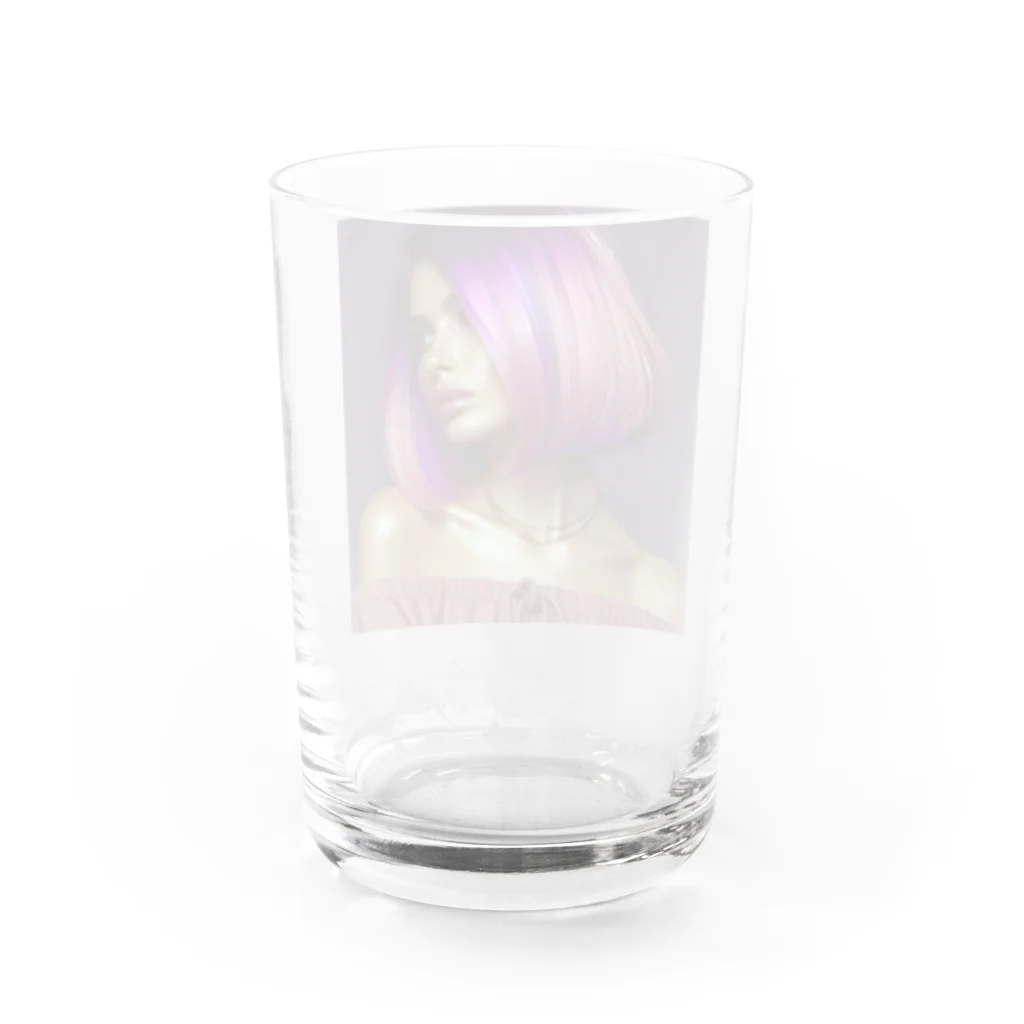 Harukiworksのパープルガール Water Glass :back