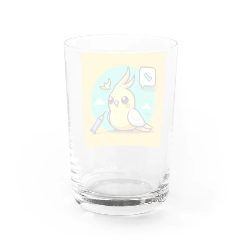 32 310のオカメインコ Water Glass :back