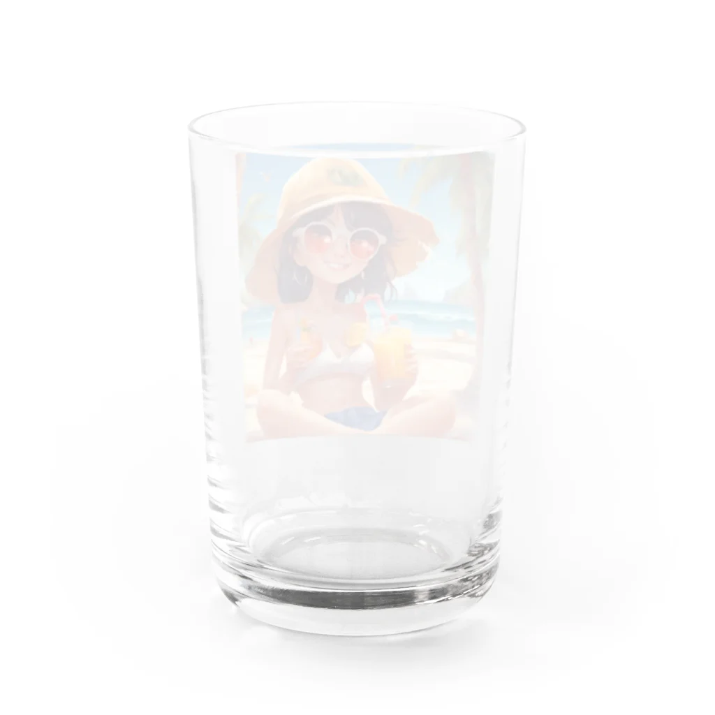 Chama's shopのビーチガール Water Glass :back